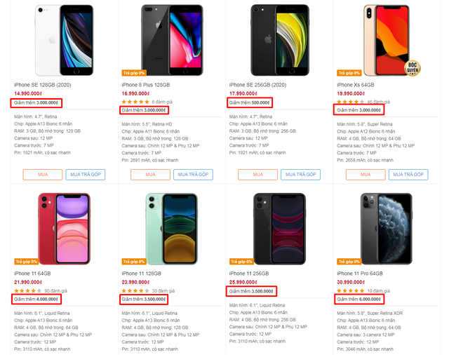 iPhone giảm giá "sốc" gần chục triệu đồng